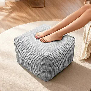 Pouf Ottoman, Soft Corduroy Pouf, Poofy Ottoman Foot RestPoufs for Adults, Poofs & Ottomans Furniture, Floor Poof-Chair for Living Room & Bedroom(1PC, Light Grey, 26"26"16")