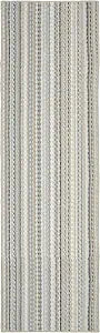 Garland Rug Carnival Stripe Non-Slip Recycled 2' x 8' Random Earthtone Stripes Area Rug  Modern, Stain-Resistant, Ideal for Living Rooms & High-Traffic Areas