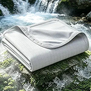 EMME Breathable Cooling Blanket King Size (108"x90"), Q-Max 0.5 Cooling Blankets for Hot Sleepers, Ice Summer Blanket for Nights Sweats, Light Grey Lightweight Sheet for Bed