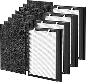 P358 Replacement Filter Compatible with HEAPETS P358 Pet Air Purifier, HEPA Air Filter for Pet Hair, Dander & Odor, Includes 8 Pre-Filters + 4 Combo HEPA & Carbon Filters