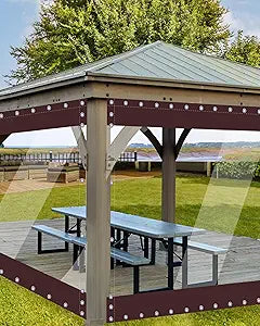 8'H x10'W Outdoor Vinyl Curtain 20oz Super Weighted Clear Vinyl Patio Enclosure,Clear Outdoor Curtains Heavy Duty Waterproof Transparent Tarp with Grommets for Patio Gazebo Balcony Pergola