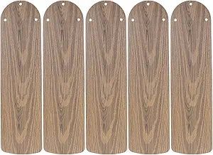 SHOWERORO 5pcs Fan Blades Replacement: Plastic Blade Replacement for 52 Inch Indoor Outdoor Ceiling Electric Fan - Wood Grain Ceiling Accessory for Living Room