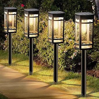 EXCMARK 16 Pack Solar Lights Outdoor Waterproof for Garden Pathway Walkway Driveway Yard Lawn Decorative Landscape Lighting. (Warm White Light, 16)