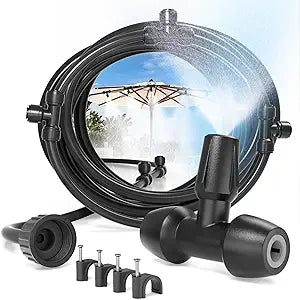 75FT Misters for Outside Patio  2026 4th Gen Upgraded 27 Mist Nozzles Outdoor Misting System with Mister Kit and Gazebo Mister System for Garden Backyard Deck Greenhouse