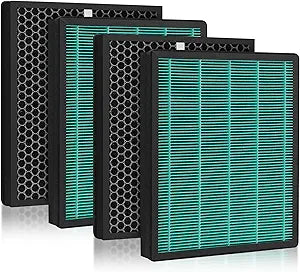 400/400S Replacement Filter Set for Coway AIRMEGA Max2 400/400S 400(G) 400S(G) Air Puri-fi-er, High Efficiency Max 2 Green Particle Dust Lint Filter&Smoke Odor Active Carbon Filter, AP-2015-FP, 2 Set
