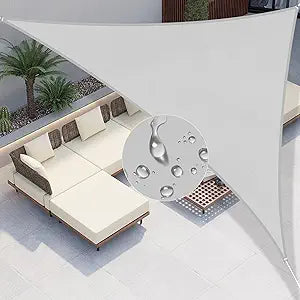 Windscreen4less Waterproof 16'x16'x23' Triangle Sun Shade Sail Canopy Cover UV Blockage for Pergola Patio Deck Balcony Yard Outdoor (Light Grey)