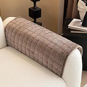 Velvet Sofa Cover(Dark Brown, 2PCS, 27.6"27.6")