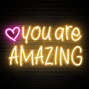 Kavaas You Are Amazing Neon Sign Colorful LED Light Neon Signs for Wall Decor Positive Quotes Backdrop for Classroom Study Corner -Best Back to School Gifts for Teacher, Student, Teens Kids