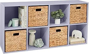 Best Choice Products Kids Bookcase 8-Cube Storage Organizer, 11in Shelf Opening, Bookshelf, Toy Storage, Customizable w/ 3 Removable Back Panels  Lavender