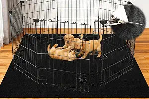 Huge Dog Playpen Mat, 60 in x74 in Dog Crate Mat Extra Large Reusable Puppy Training Pads for Under Crate Cages, Reusable Washable Waterproof Non-Slip Dogs Playpen Mats Pad for Floor Kennel Black