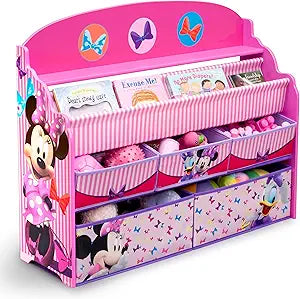 Delta Children Deluxe Book & Toy Organizer, Disney Minnie Mouse