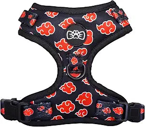 Akatsuki Pet Harness Naruto Shippuden Adjustable Dog Harness For Dogs & Cats, Comfortable Padded Neoprene Vest, No Pull Design with D-Ring for Small Medium Large Breeds Walking, Training, Outdoor Play