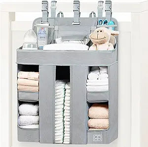 ROYAL RUSU Premium Hanging Diaper Caddy Organizer  Nursery Storage Caddy for Baby Essentials  Ideal Gift for Boys & Girls  Fits Crib, Changing Table, Playard, Wall & Door