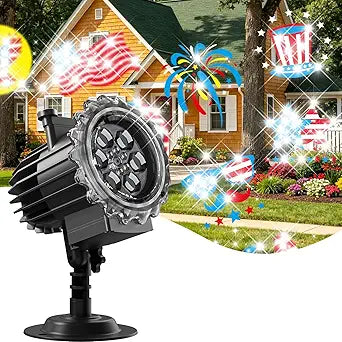 Independence Day Projector Lights Outdoor and Indoor Waterproof for 4th Jul, Valentines Day,Christmas, Halloween, Easter, Thanksgiving, New Year & Birthday