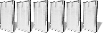Nispira True HEPA Replacement Filter with Activated Carbon Compatible with MA#15 Air Purifier Part MA#15R. 6 Packs