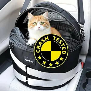 Crash-Tested 3-in-1 Portable Small Dog Car Seat, Cat Bed & Pet Carrier  CPS Certified for Crash Protection & Safe Travel (Black)