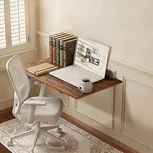 GOYLSER Wall Mounted Folding Table Floating Desk for Small Spaces, Fold Down Laundry Wall Table with Brackets