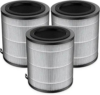 JF100 Replacement Filter Compatible with JF100 Air Purifier. 3-in-1 Pre-Filter, HEPA and Activated Carbon Filtration System, 3 Pack
