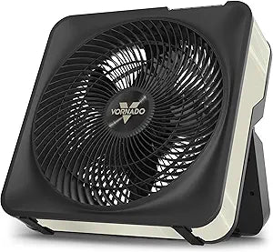 Vornado Model 80X High Velocity Box Fan with Kick Stand, Digital Display, Removable Grille, Variable Speed Control, 1-12 Hour Timer, Powerful Floor Fan for Bedroom, Targeted Cooling Fan, Cool Gray