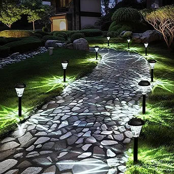 GIGALUMI 16 Pack Solar Lights Outdoor Waterproof, Outdoor Solar Lights for Yard, Solar Garden Lights, Yard Decorations Outdoor for Pathway, Patio, Garden, Driveway, Lawn, and Landscape(Cold White)