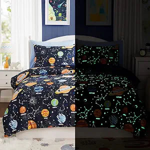 Twin Bedding Sets for Boys - 5 Pieces Space Bedding Twin Comforter Set