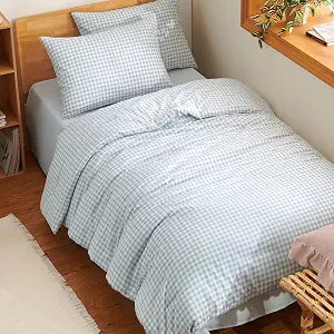Nayoroom Blue Gingham Comforter Set Twin Plaid Checkered Dorm Bedding