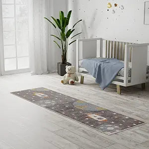 Nourison Home Astra Machine Washable Sky Blue 2'2" x 8' Area Rug - Easy Clean, Non Shedding, Bed Room, Living Room, Dining Room, Kitchen (8' Runner)