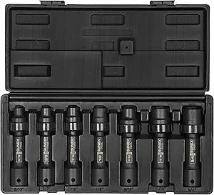 SUNEX TOOLS 2696 1/2-Inch Drive SAE 12-Point Driveline Socket Set, 7 Piece