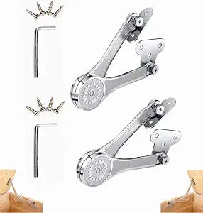 Toy Box Hinges Soft Close - Adjustable Chest Hinges for Wooden Box Chest Bench Trunk, Lid Support Soft Close Hinges for Toy Boxes Heavy Duty & Smooth | 2 Pack