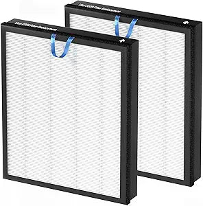 Improvedhand Vital 200S Replacement Filter for LEVOIT Vital 200S/Vital 200S-P Smart Air Purifier, True Grade High-Efficiency Materials with Activated Carbon Filter, 2 Pack, Basic Filter