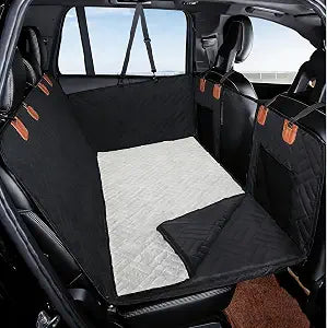 Dog Car Seat Covers,Back Seat Extender,Dog Seat Cover for Back Seat,Black,Replaceable Fleece pad,Waterproof,Dog Hammock for car