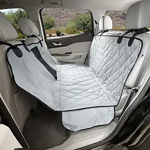 4Knines Dog Hammock Car Seat Cover  Heavy-Duty, Waterproof Car Seat Protector for Dogs, Non-Slip, Durable Design with Mesh Window, Easy to Install, Fits Most Cars & SUVs - Regular Size (Grey)