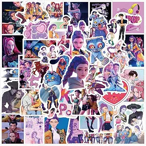 55PCS Demon Movie Hunters Stickers for Water Bottle Laptop Cool Sticker Cartoon Movie Waterproof Vinyl Decal for Teen Kids Adult Skateboard Phone Guitar Travel Case Notebook Party Decor(Colourful)
