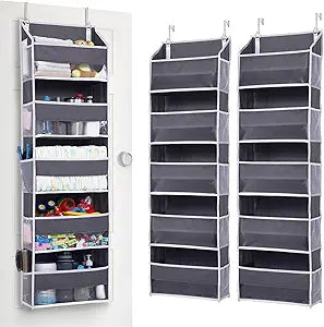 ULG 2 Pack 5-tier Over the Door Organizer Dark Gray