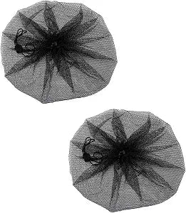 2PCS 18 Inches Electric Fan Safety Shield Finger Touch Proof Dustproof Mesh Cover Summer Home Fan Honeycomb Protective Net with Drawstring Buckle Design Black