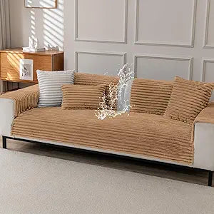 Waterproof Couch Cover for Dogs, Sofa Covers Washable & Non-Slip, Soft Dog Bed Blanket Protector for Sectional, Loveseat, Living Room Furniture (Khaki, 35.43"x 62.99" 1 Pack)