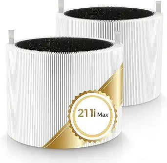 2-Pack 211i Max Replacement Filter Compatible with Blueair 211i Max Air Purifier, True HEPA & Activated Carbon Replacement Filter, Compared to part #F2MAX