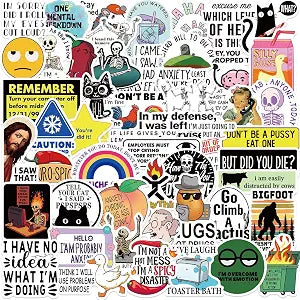 Funny Adults Stickers Bulk, 50pcs Prank Meme Sticker for Kids Teens Adults, Snarky Vinyl Water Bottle Dirty Stickers Pack, Waterproof Cool Decals for Laptop Scrapbook Sarcastic