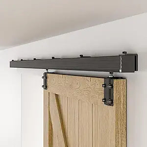 CCJH 6.6FT/79'' Box Rail Sliding Barn Door Hardware Kit Aluminium Alloy Wall Mount, Smooth and Heavy Duty for Single Door