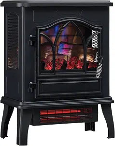 duraflame┬ 3D Infrared Quartz Electric Fireplace Stove Heater, Black