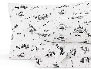 Bedsure 100% Cotton Sheets, Twin Sheets Set, Ultra Soft & Comfort Cotton Twin Sheet with Deep Pocket up to 16", 4 Piece Hotel Luxury Bedding Bedsheets for Women, Men, Kids & Teens - Black