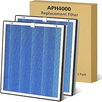 2 Pack APH4000 Replacement Filter Compatible with KNKA APH4000 Air Filter 3 in 1 High-Efficiency Filter with Activated Carbon for Pet, Pet Care Filter Γ Blue