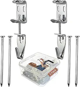 Heavy Duty Picture Hanging Kit Mirror Hangers - 100 lbs J Hooks 2 Pairs
