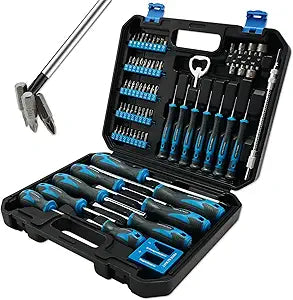 PRIDE&CRAFT Magnetic Screwdriver Set 71-Piece,Chrome-Vanadium Steel, Includes Slotted/Phillips/Torx Mini Precision Screwdriver, Replaceable Screwdriver Bits,Magnetizer Tool Kit for Repair Craft