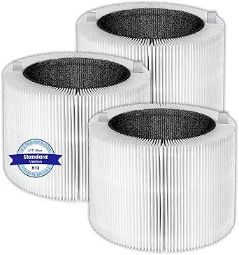 3 Pack 511i Max Replacement Filters Compatible with Blue Pure 511i Max Air Purifier, H13 True HEPA Filter, 2-in-1 Activated Carbon Filters, Compare to Part # F5MAX, 511i Max White Filter 3 Pieces