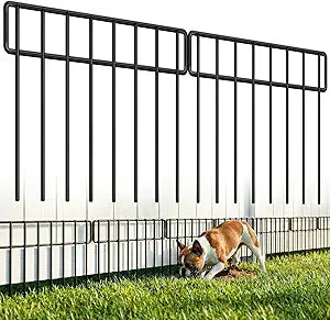 HIHADUUM 30Ft(L) X 13Inch(H) Animal Barrier Fence - 21 Pack Garden Fence Panels Metal Garden Fencing Edging Border No Dig Fencing for Dog Rabbits Ground Stakes Defense Outdoor Patio Fence Extension