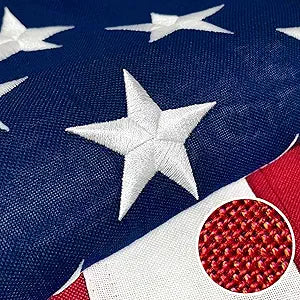 Premium American Flag 3x5 Ft TearProof Series for Outside, Heavy Duty OutdoorLongest Lasting, Super Tough Fade Resistant Spun Polyester, High Wind US Outdoor Flags Embroidered Stars, Sewn Stripes, Brass Grommets