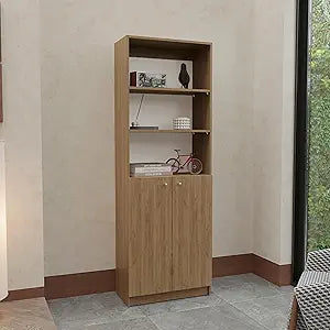 Tuhome Home 2-Door Bookcase (Natural Oak)
