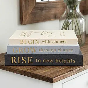 Decorative Books for Home Decor | Elevate your Bookshelf Decor with Coffee Table Books (Fake Books Set of 3) | Faux Books for Decoration | Hollow Book Box with Hidden Storage | Decorative Storage Box