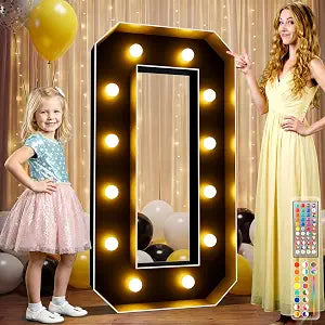 Ledido 4FT RGB Marquee Light Up Letters O, Black Marquee Letters for Party